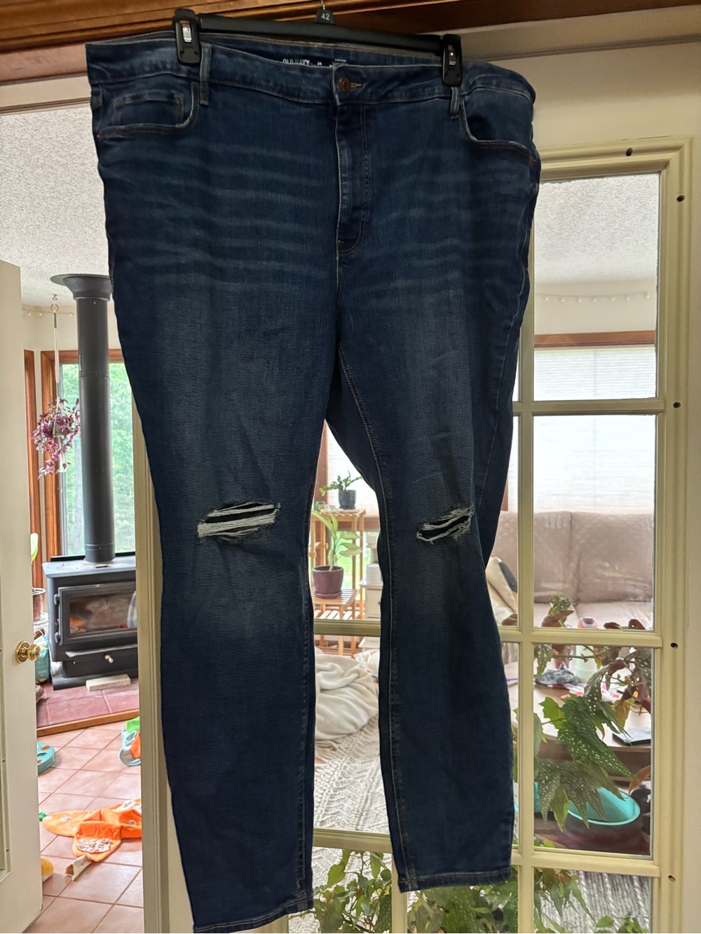 Dark Blue Distressed Women’s Jeans
